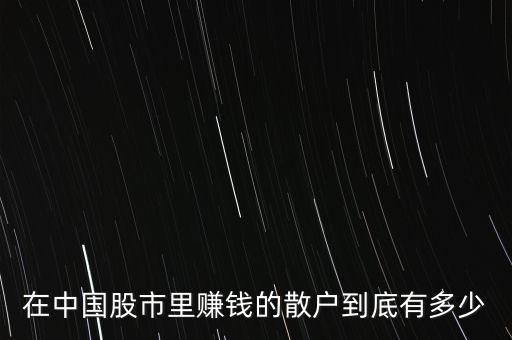 在中國(guó)股市里賺錢(qián)的散戶(hù)到底有多少