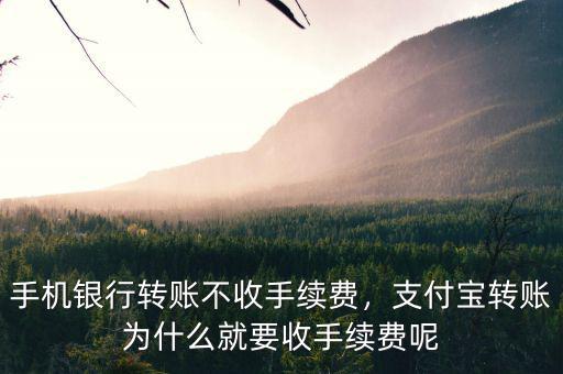 手機(jī)銀行轉(zhuǎn)賬不收手續(xù)費(fèi)，支付寶轉(zhuǎn)賬為什么就要收手續(xù)費(fèi)呢