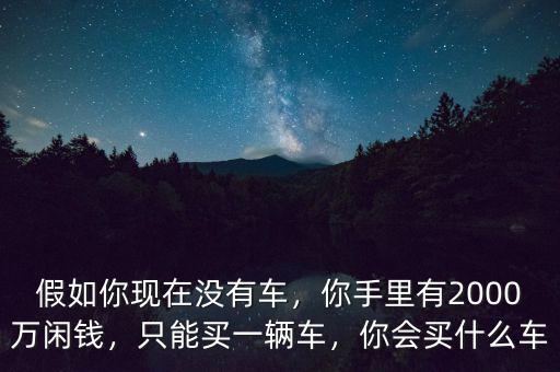 假如你現(xiàn)在沒有車，你手里有2000萬閑錢，只能買一輛車，你會買什么車