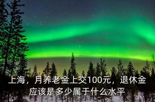 上海，月養(yǎng)老金上交100元，退休金應(yīng)該是多少屬于什么水平