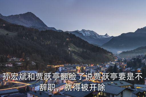 孫宏斌和賈躍亭翻臉了說賈躍亭要是不辭職，就得被開除
