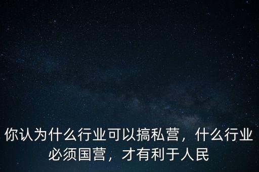 你認(rèn)為什么行業(yè)可以搞私營(yíng)，什么行業(yè)必須國(guó)營(yíng)，才有利于人民