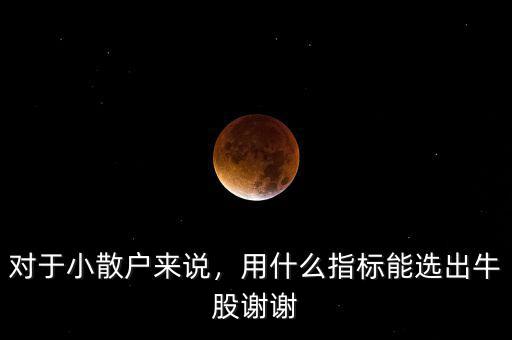 對(duì)于小散戶來說，用什么指標(biāo)能選出牛股謝謝