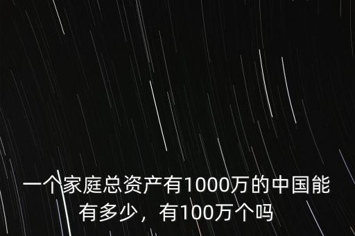 一個(gè)家庭總資產(chǎn)有1000萬的中國(guó)能有多少，有100萬個(gè)嗎