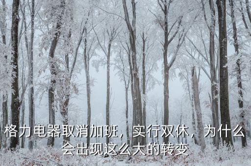 格力電器取消加班，實(shí)行雙休，為什么會(huì)出現(xiàn)這么大的轉(zhuǎn)變