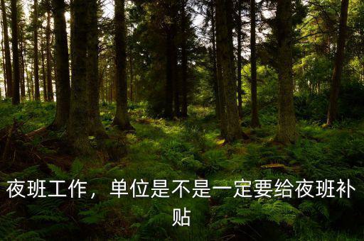 夜班工作，單位是不是一定要給夜班補(bǔ)貼