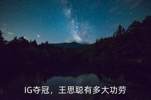 IG奪冠，王思聰有多大功勞