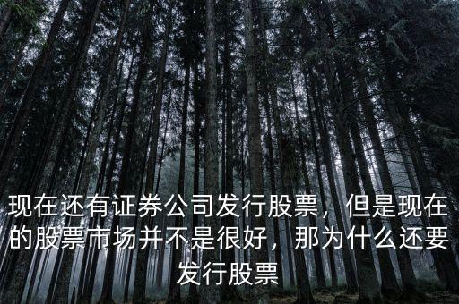 公司為什么發(fā)行股票,現在還有證券公司發(fā)行股票