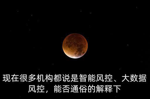 現(xiàn)在很多機(jī)構(gòu)都說是智能風(fēng)控、大數(shù)據(jù)風(fēng)控，能否通俗的解釋下
