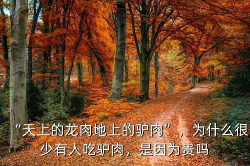 “天上的龍肉地上的驢肉”，為什么很少有人吃驢肉，是因?yàn)橘F嗎