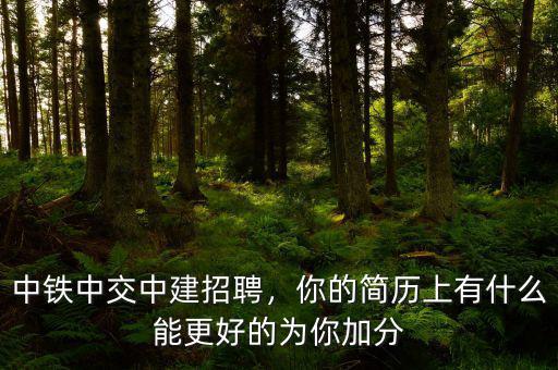 中鐵中交中建招聘，你的簡(jiǎn)歷上有什么能更好的為你加分