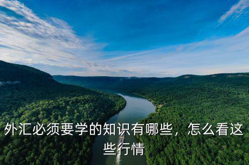 外匯必須要學(xué)的知識(shí)有哪些，怎么看這些行情