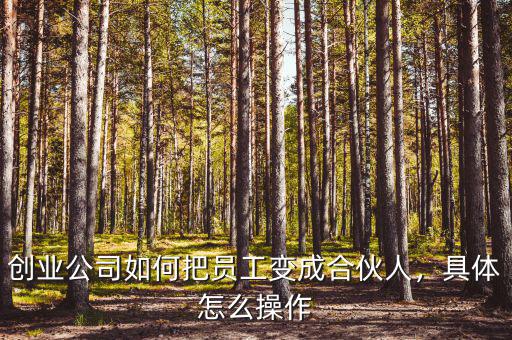 創(chuàng)業(yè)公司如何把員工變成合伙人，具體怎么操作