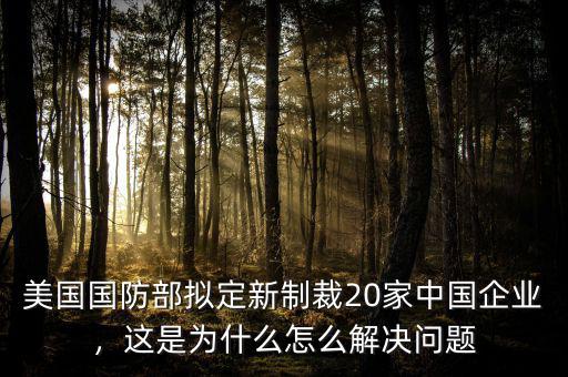 美國國防部擬定新制裁20家中國企業(yè)，這是為什么怎么解決問題