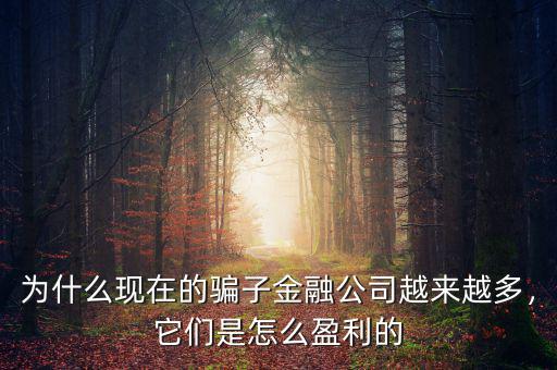 為什么現(xiàn)在的騙子金融公司越來越多，它們是怎么盈利的
