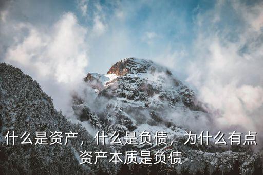 什么是資產(chǎn)，什么是負債，為什么有點資產(chǎn)本質(zhì)是負債