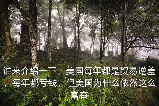 誰來介紹一下，美國每年都是貿(mào)易逆差，每年都虧錢，但美國為什么依然這么富有