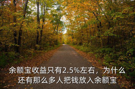 余額寶收益只有2.5%左右，為什么還有那么多人把錢放入余額寶