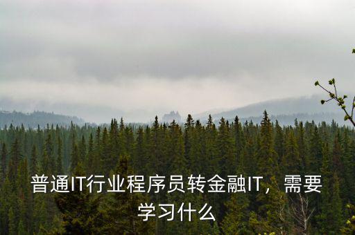 普通IT行業(yè)程序員轉(zhuǎn)金融IT，需要學(xué)習(xí)什么