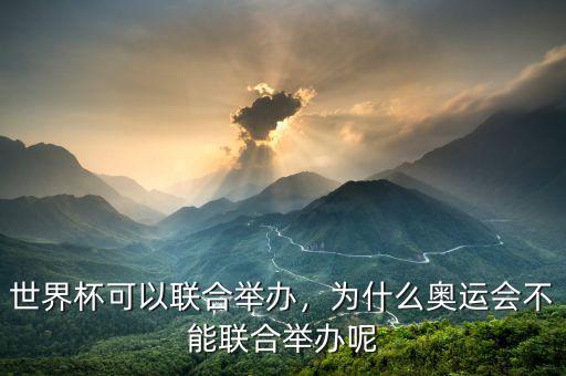 世界杯可以聯(lián)合舉辦，為什么奧運(yùn)會(huì)不能聯(lián)合舉辦呢