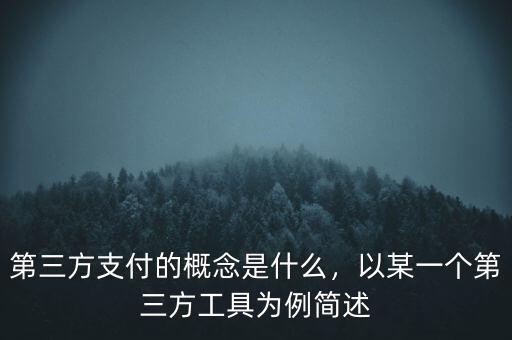 第三方支付的概念是什么，以某一個(gè)第三方工具為例簡述