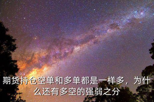期貨持倉空單和多單都是一樣多，為什么還有多空的強弱之分
