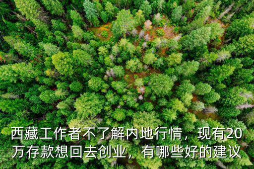 西藏工作者不了解內(nèi)地行情，現(xiàn)有20萬存款想回去創(chuàng)業(yè)，有哪些好的建議