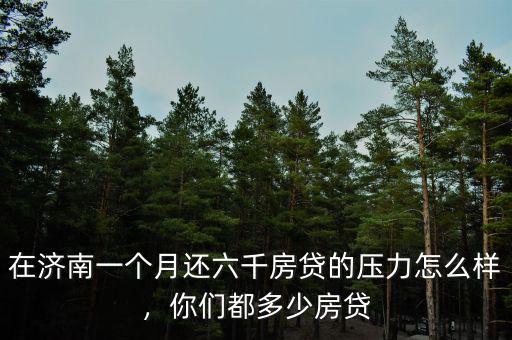 在濟南一個月還六千房貸的壓力怎么樣，你們都多少房貸