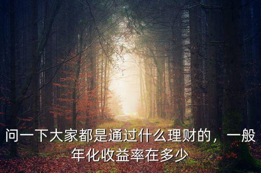 問一下大家都是通過什么理財(cái)?shù)?，一般年化收益率在多? class=