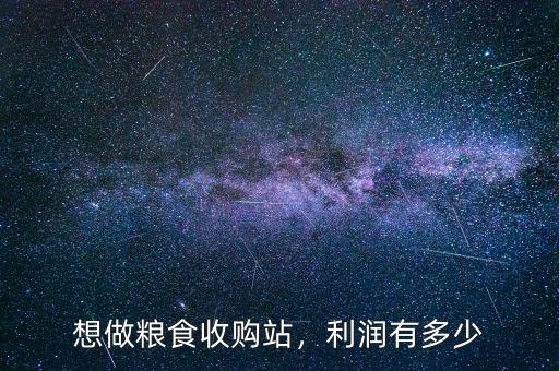 想做糧食收購(gòu)站，利潤(rùn)有多少