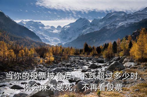 當你的股票被套后，下跌超過多少時，你會麻木裝死，不再看股票