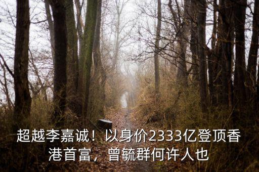 超越李嘉誠！以身價2333億登頂香港首富，曾毓群何許人也