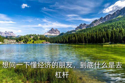 想問一下懂經(jīng)濟的朋友，到底什么是去杠桿