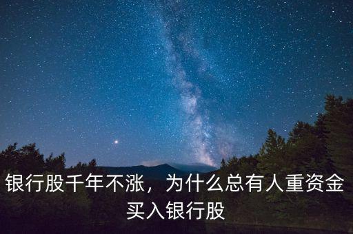 銀行股千年不漲，為什么總有人重資金買入銀行股