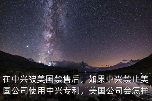 在中興被美國禁售后，如果中興禁止美國公司使用中興專利，美國公司會怎樣