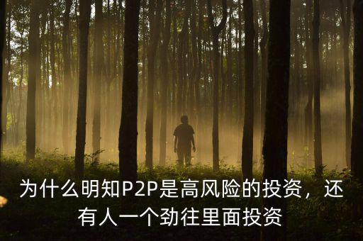 為什么明知P2P是高風(fēng)險的投資，還有人一個勁往里面投資