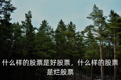 什么樣的股票是好股票，什么樣的股票是爛股票