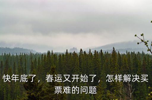 快年底了，春運(yùn)又開始了，怎樣解決買票難的問(wèn)題
