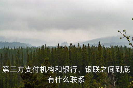 第三方支付機(jī)構(gòu)和銀行、銀聯(lián)之間到底有什么聯(lián)系