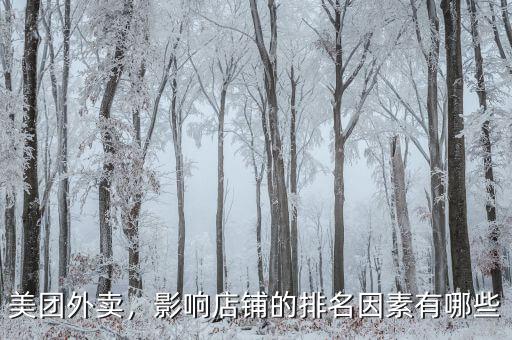 美團(tuán)外賣，影響店鋪的排名因素有哪些