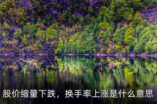 股價(jià)縮量下跌，換手率上漲是什么意思