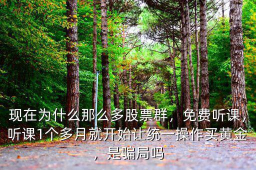 現(xiàn)在為什么那么多股票群，免費(fèi)聽(tīng)課，聽(tīng)課1個(gè)多月就開(kāi)始讓統(tǒng)一操作買(mǎi)黃金，是騙局嗎