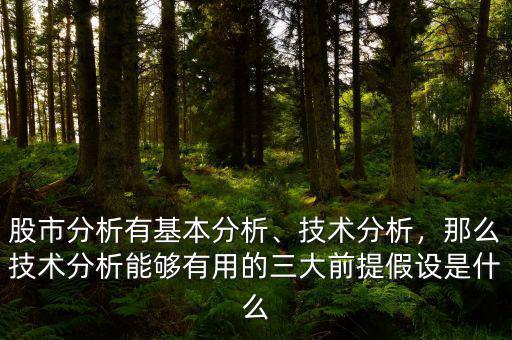股市分析有基本分析、技術(shù)分析，那么技術(shù)分析能夠有用的三大前提假設(shè)是什么