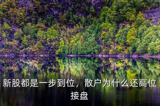新股都是一步到位，散戶為什么還高位接盤