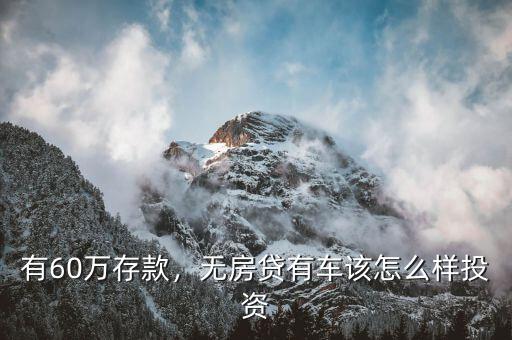有60萬存款，無房貸有車該怎么樣投資