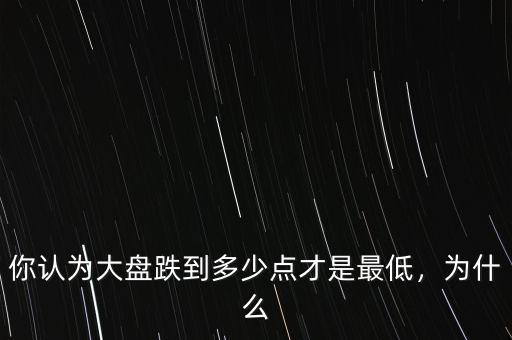 你認為大盤跌到多少點才是最低，為什么
