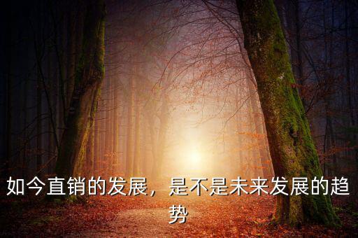 如今直銷的發(fā)展，是不是未來發(fā)展的趨勢