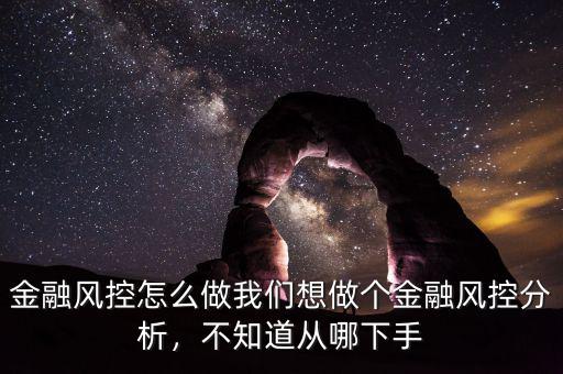 金融風(fēng)控怎么做我們想做個金融風(fēng)控分析，不知道從哪下手