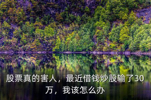 股票真的害人，最近借錢炒股輸了30萬，我該怎么辦