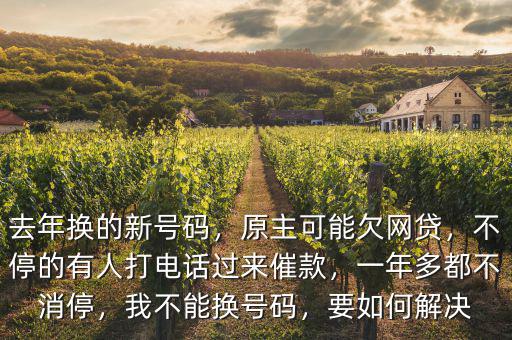去年換的新號碼，原主可能欠網(wǎng)貸，不停的有人打電話過來催款，一年多都不消停，我不能換號碼，要如何解決